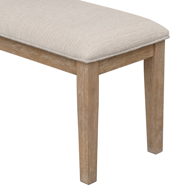 Ensemble de salle à manger 6 pièces de style classique et traditionnel TREXM, comprenant une table de salle à manger, 4 chaises rembourrées et un banc