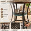 108cm Round Dining Table for 2-4 People, Rustic Brown & Black