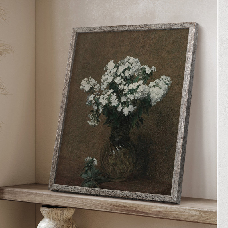 Impression florale vintage encadrée CXVI - bois massif, H 11 po x l 9 po