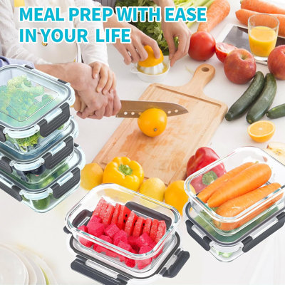 Paquet de 10 contenants pour aliments en verre de 22 oz