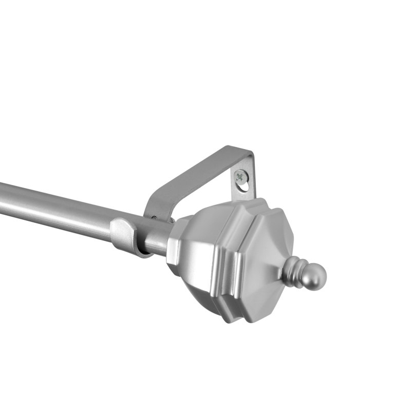 Tringle à rideaux industrielle 1 po Uidopia, H 2,09 po x l 86 po x p 2,09 po, Nickel