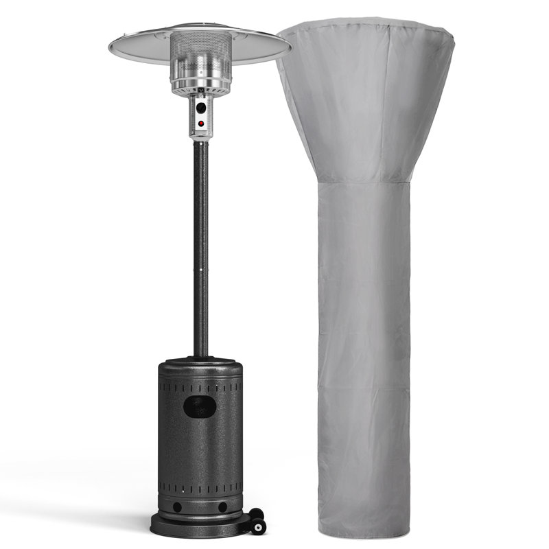 48000 BTU Propane Standing Patio Heater, Gray/Gray