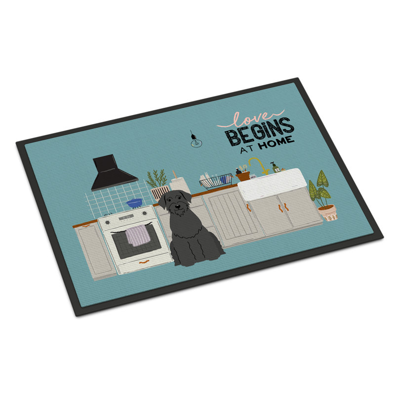 Tapis d'entrée antidérapant Guerriero, Schnauzer géant, L 18 po x L 27 po