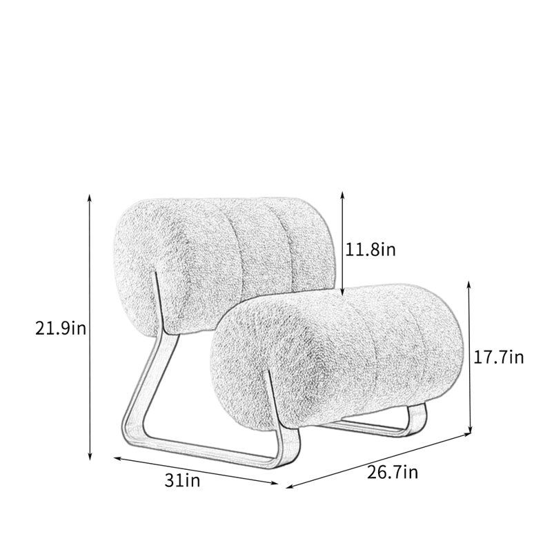 Chaise de loisirs créative simple., Chenille abricot