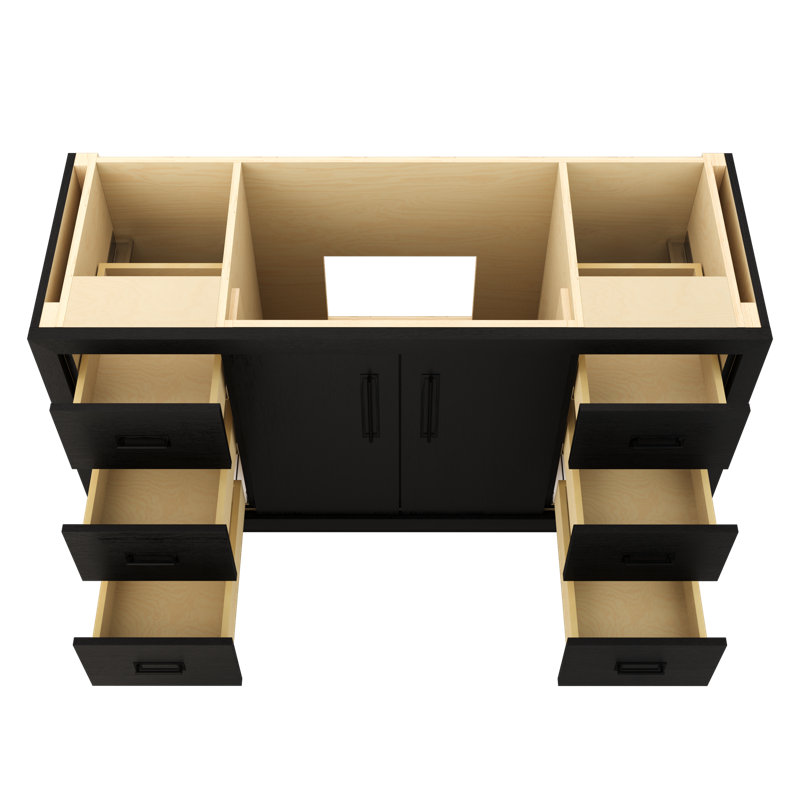 Avalon Single Extra Wide Bath Vanity, Classic Black, Matte Black, 60"