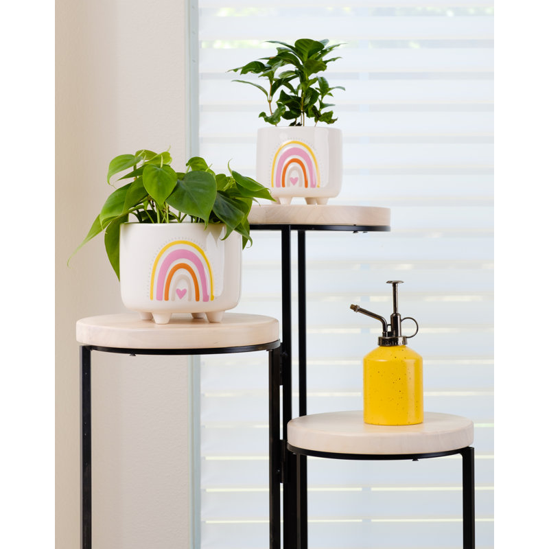 Support pour plante Medellin, Blanc / noir