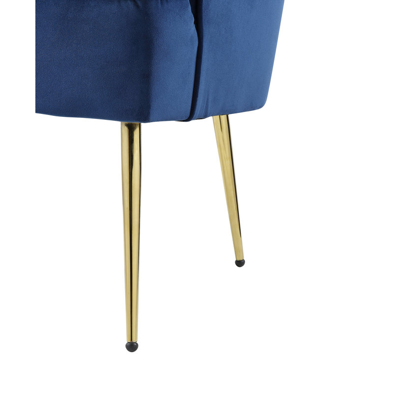 Fauteuil à oreilles 25 po en velours capitonné, Bleu