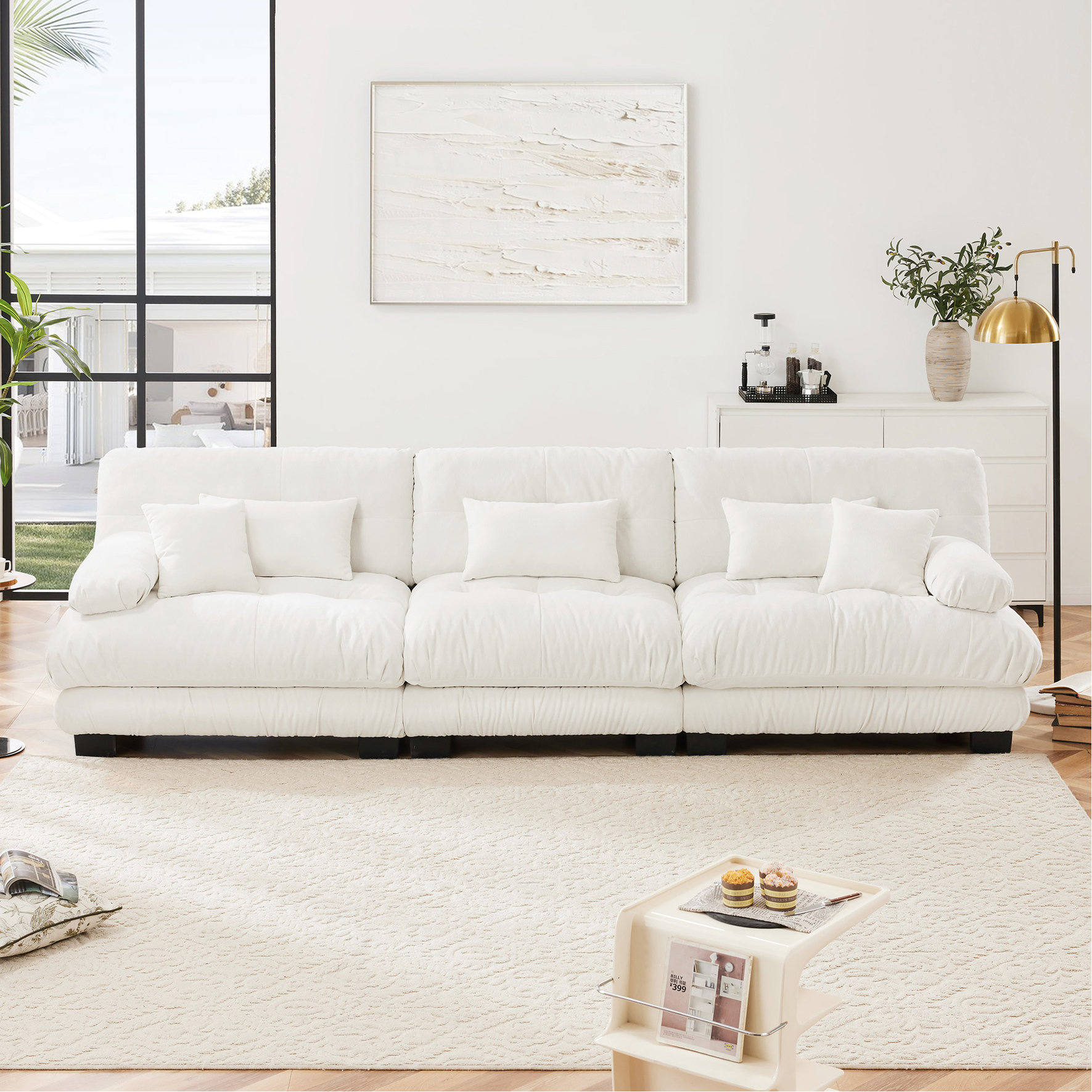 Canapé pouf avec dossier confortable et durable - rempli de mousse à Canapé pouf avec dossier confortable et durable - rempli de mousse à