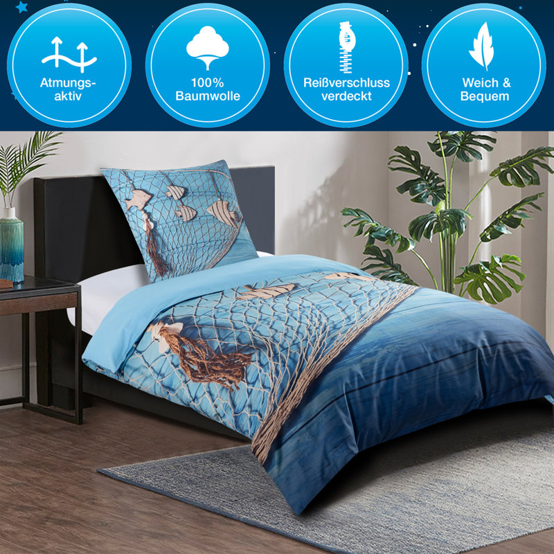 Cotton No Pattern Duvet Cover Set with Pillowcases Included