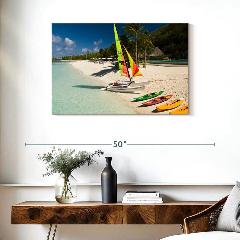 Catamaran And Kayaks, 24" H x 36" W