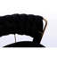 Lot de 2 tabourets de bar, velours noir, pattes dorées, pivotantes et réglables en hauteur, avec repose-pieds et base.