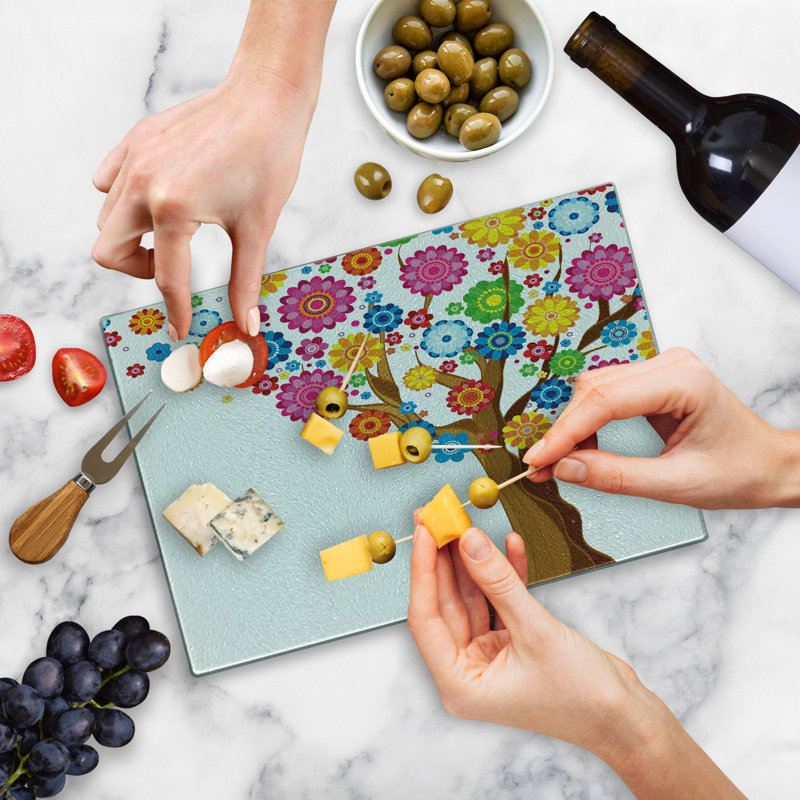 Multicolore planche à découper en verre trempé Ambesonne