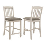 Set of 2 Slat Back Counter Height Chair