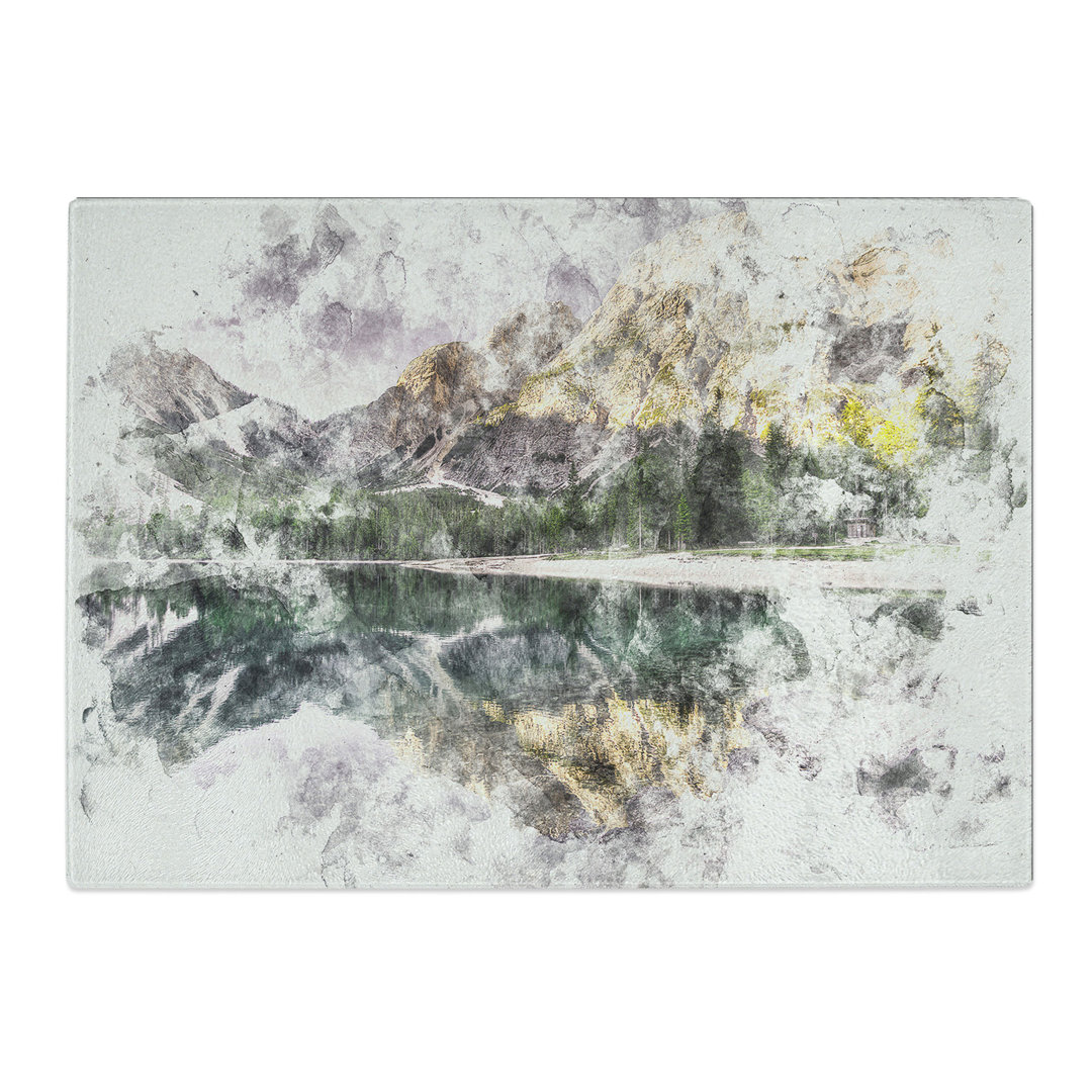 Tempered Glass Mountain Beauty Chopping Board