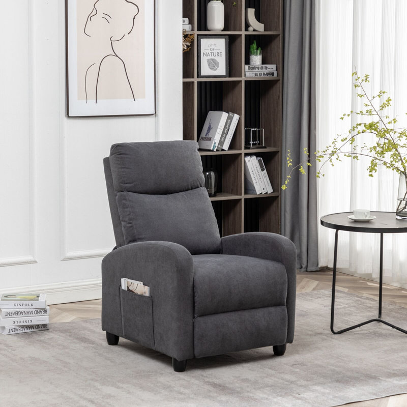 Pushback Velvet Massage Reclining, Grey Velvet