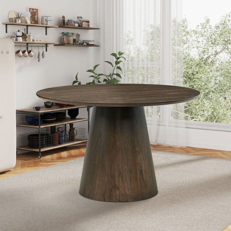 Table de salle à manger 47,24 po en bois aggloméré de style moderne pour cuisine, salon et café, Chêne