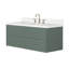   Ensemble de meuble-lavabo mural simple ovale de 54 po avec comptoir à quartz blanc Carrara de 1,5 po Ensetso-719555732-719555733