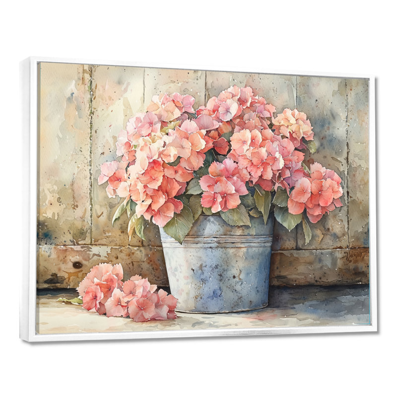Irlan - Floral Wall Art, Impression encadrée flottante, H 24 po x l 32 po, Blanc