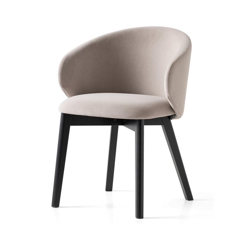 Tuka Upholstered Armchair with Wooden Frame, Sand, Graphite