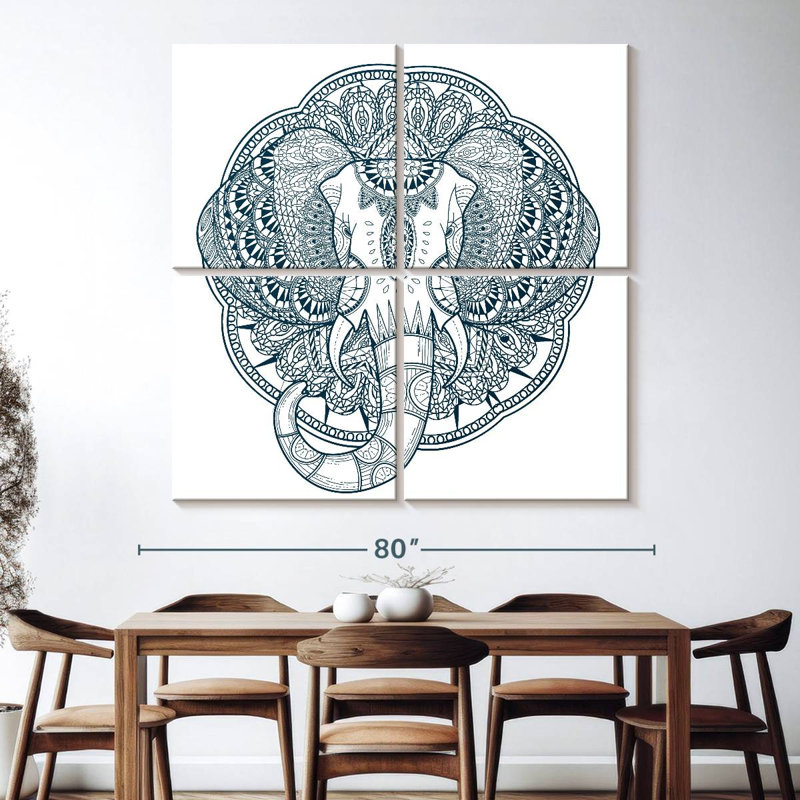 Éléphant gracieux Brampt, H 74 po x l 74 po