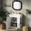 Meuble-lavabo flottant avec lavabo en céramique et rangement à droite-483512950