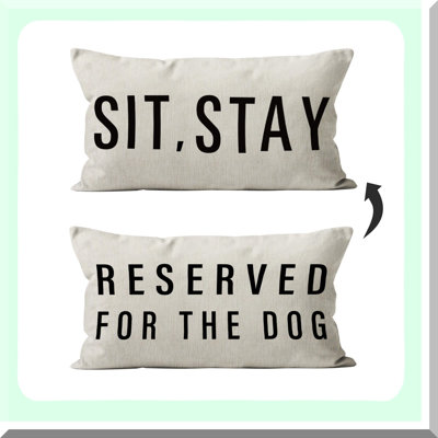 Pawsome Pet Parent Pillow - Dog Gifts, Sit Stay Dog Decor, Reversible Pillow Cover, Dog Owner Gifts, Dog Home Decor - Reserved for The Dog