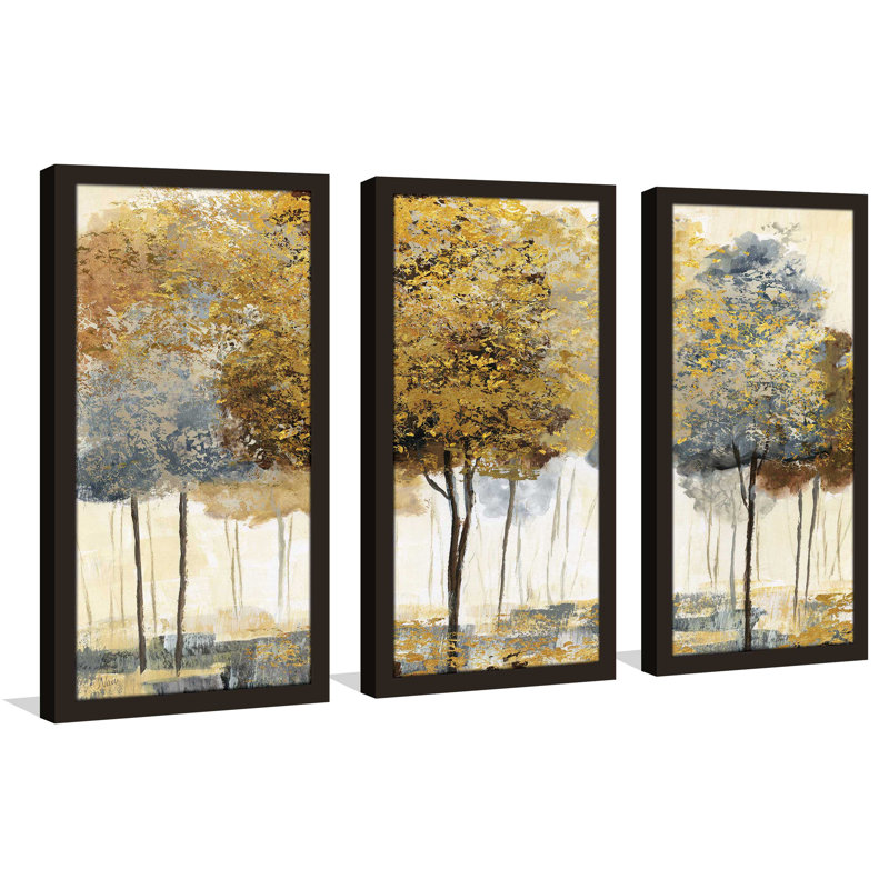 « métallique forest i », reproduction de peinture à l’acrylique à multiples images, L 40,5 po x H 25,5 po x P 1 po