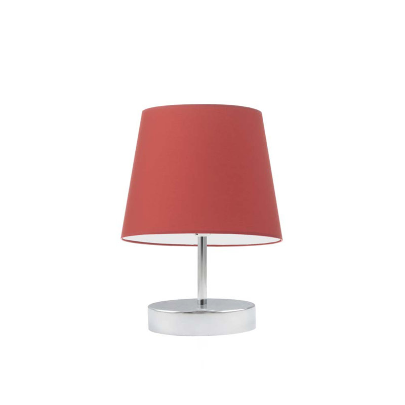 Deok Metal Table Lamp, Chrome, Red