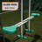 The Swing Company Yonkers Metal Swing Set with Glide Ride Trapeze Bar and 5' Slide