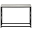 Table de chambre à coucher moderne en métal noir avec plateau en stratifié gris
