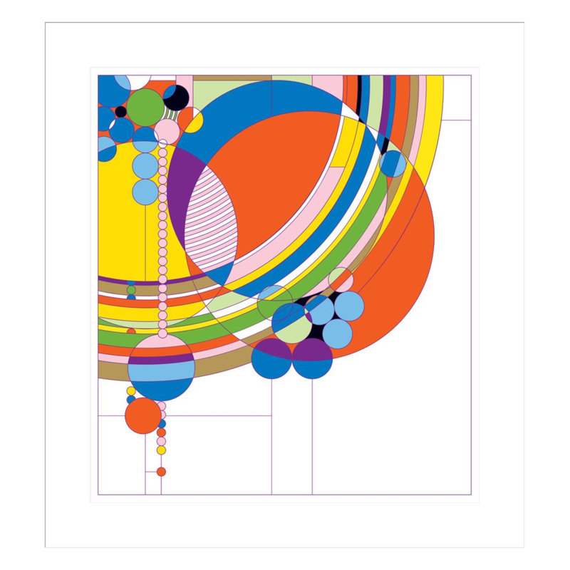«March Ballons» par Frank Lloyd Wright - reproduction d'art encadrée, H 25,59 po x l 23,5 po