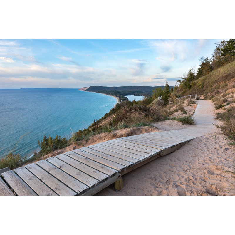 Lake Michigan Overlook At Sleeping Bear Dunes In Michigan - Wrapped Canvas Print, 20cm H x 30cm W x 3.8cm D