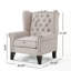 Chaise d'appoint touffetée de style antique avec garniture décorative, durable et élégante pour tout salon