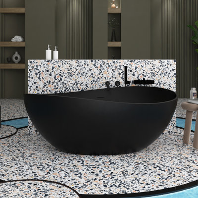 Baignoire de trempage autoportante de 63 po x 37,4 po à surface solide 63 po x 37,4 po
