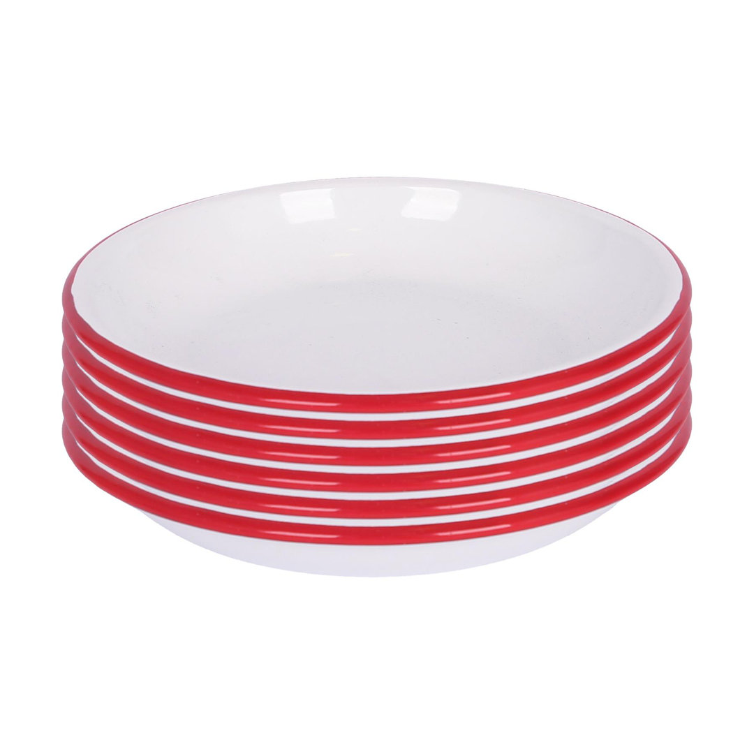 B&Q -  White Enamel Pasta Bowls20CmRedPack Of 6 - Image 6