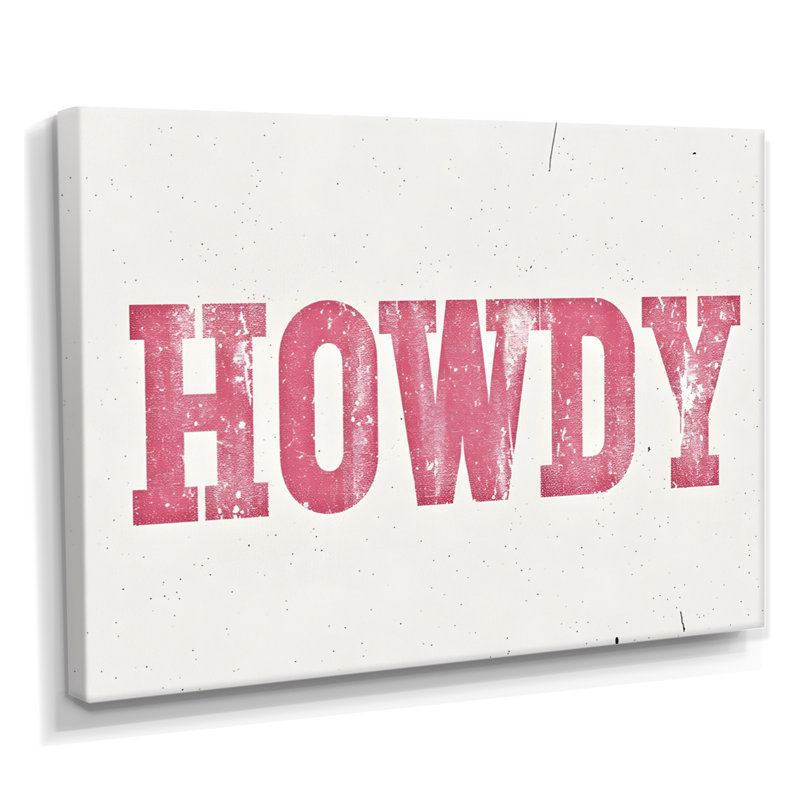 Howdy - Cowgirls Wall Art Living Room, Toile tendue, H 34 po x l 44 po x P 1,5 po