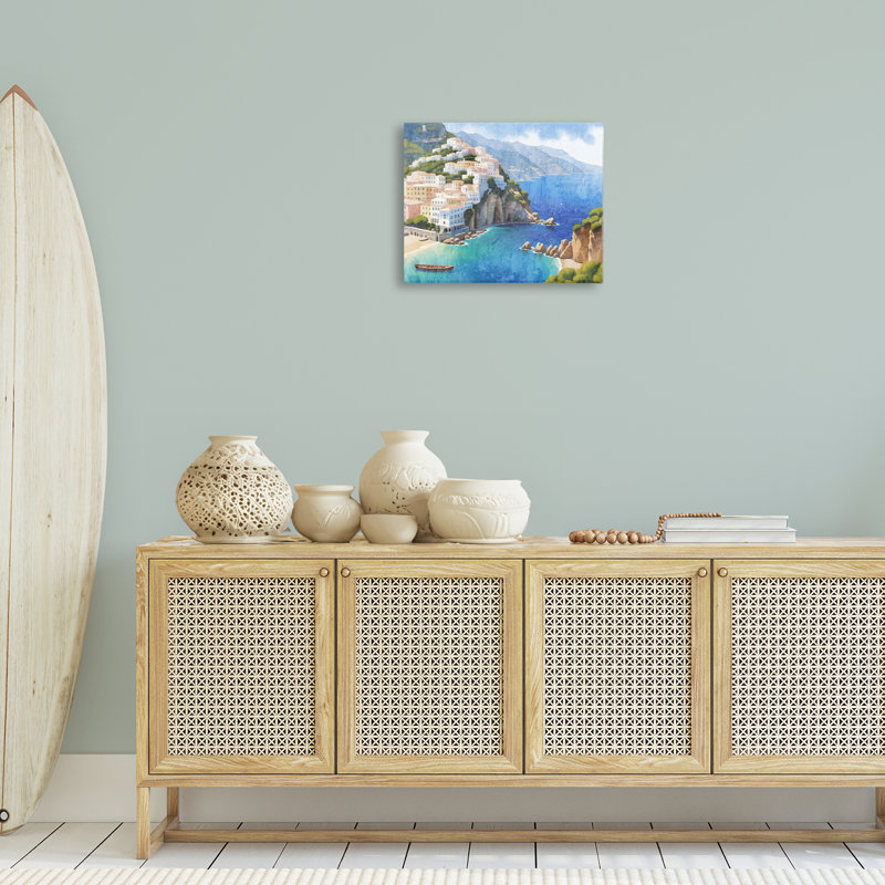 «Vibrant Coastal Seascape Canvas», conception par Kim Allen, H 16 po x l 20 po