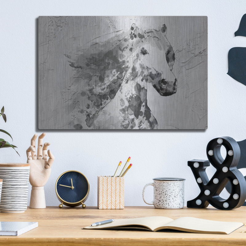 Luxe White Art «White Stallion 1» par Irena Orlov, «White Stallion 1» par Irena Orlov, H 12 po x l 16 po