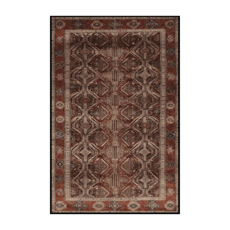 Tapis brun lavable à la machine, Rectangulaire 8 pi x 12 pi