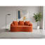 Canapé incurvé de 165 cm (65,11 po), rouge orangé, coussins à ressorts ensachés, 3 coussins décoratifs, aucun assemblage requis, ajout élégant à la pièce, assise confortable orange pour la lecture