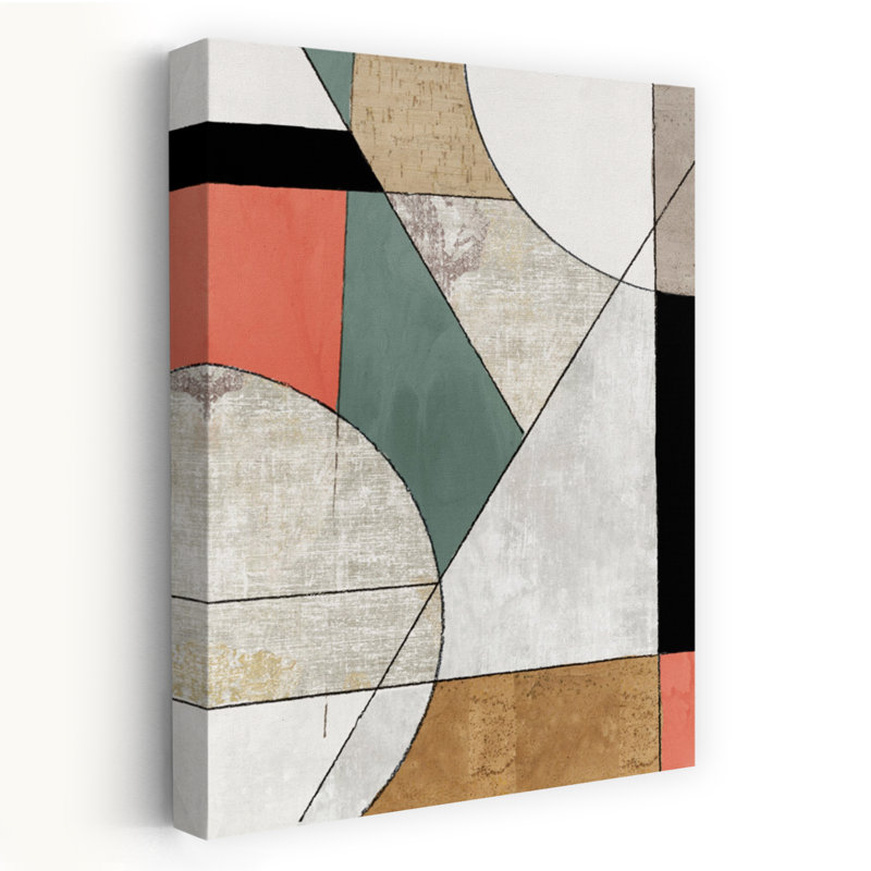 Pliage ensemble II, art géométrique minimaliste abstrait, H 24 po x l 16 po