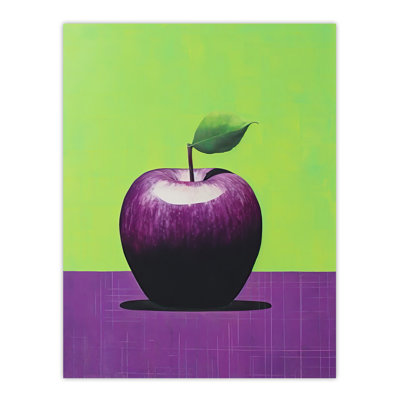 Wall Art Print Purpapple on Surreal Vibrant Purple Apple Kitchen Painting Poster