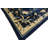Antique 1920s Wool Floral Blue Hand Knotted Pile Rectangle Rug