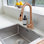 Single Level Solid Kitchen Sink Pull Down Single Handle Kitchen Faucet