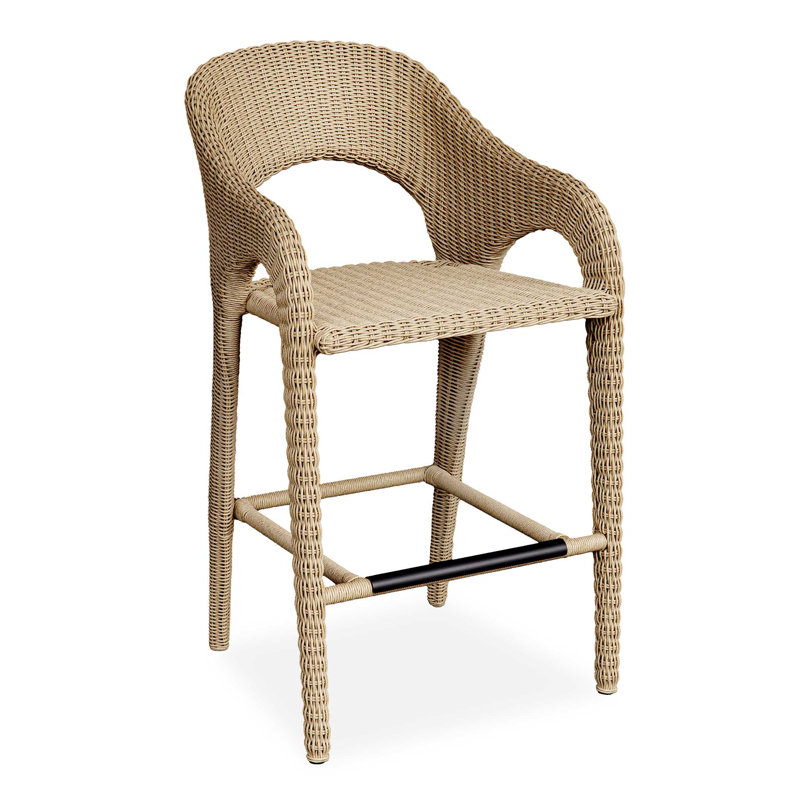 Uttermost Kavali Outdoor Wicker Counter Stool, 27.75"