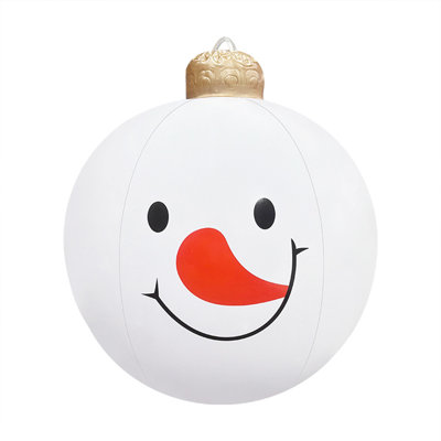 PVC Inflatable Ball Christmas Holiday Garden Decoration Pendant White Snowman Inflatable Christmas Ball