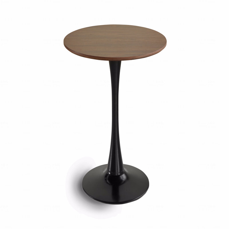 Table de salle à manger 31,5 "pour 2 à 4 personnes avec plateau en noyer, table de cuisine Mid-Century en noyer tulipe, table à piédestal