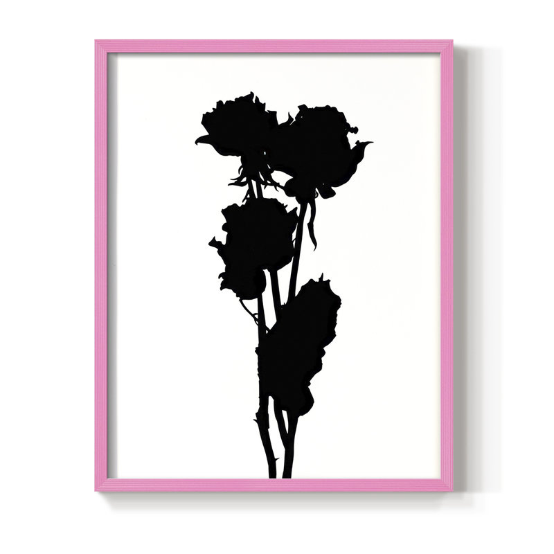 Pressed Memory III Framed Print - Solid Wood, 11" H x 9" W, Pink