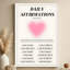 "Daily affirmations: Heart and positive citations", art numérique minimaliste. Peinture moderne, galerie profonde de 1 po, 24 po x 36 po