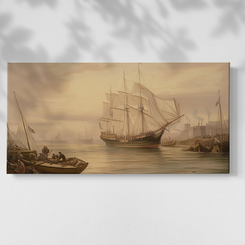 Série nautique-CLXII- Toile tendue avec châssis - Prêt à accrocher, H 16 po x l 32 po